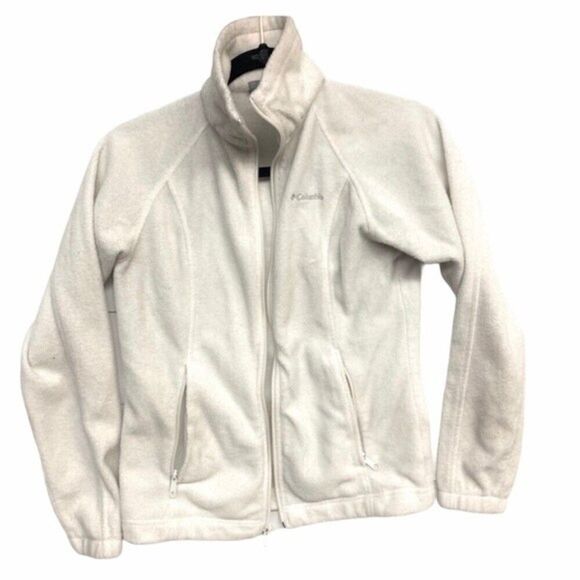 COLUMBIAwhite fleece zip up jacket